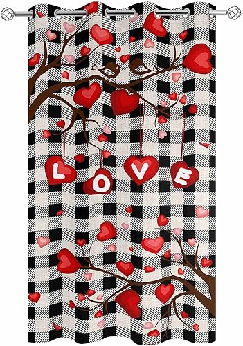 Miniatura 2 de Plaid Love-Tree Outdoor Curtains for Patio Waterproof Drapery,Grommet Window Curtain Living Room,Bedroom,Doorway,Kitchen,Cafe,Porch Drapes Saint