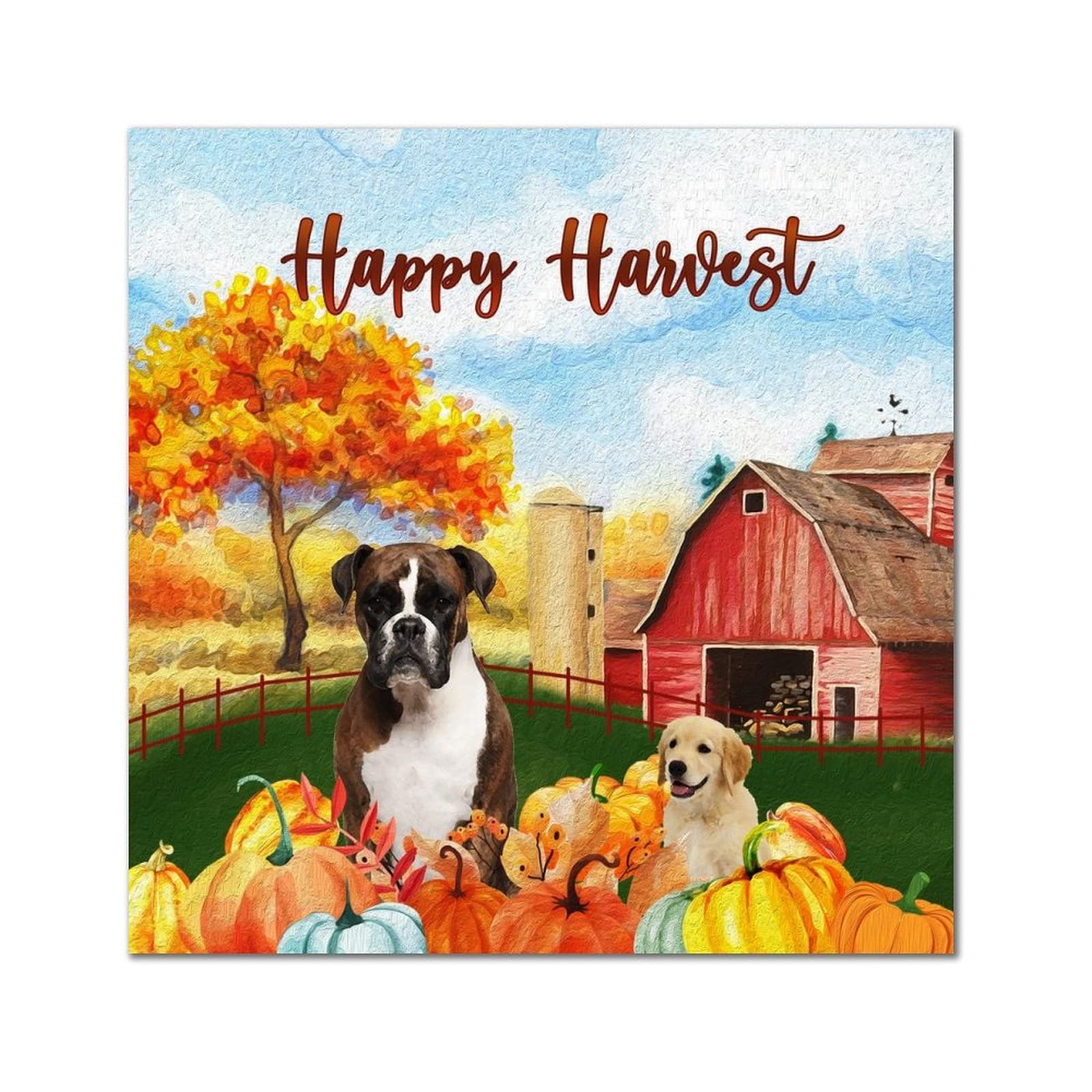 Plaque murale de qualite en bois classique Happy Harvest de 35 cm