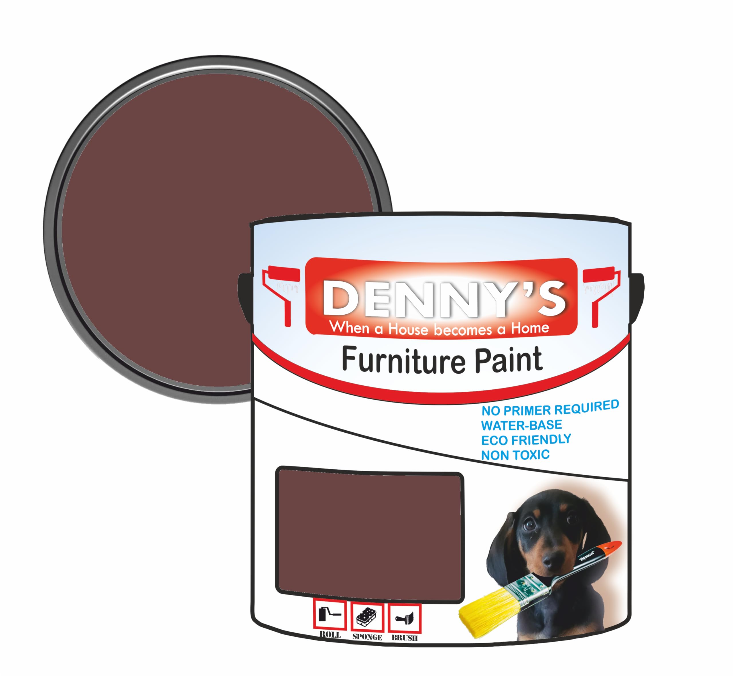 SCOOBYS PAINTS BACK IN THE MIX Metallic Water-Based Furniture Paint Satin Finish, No Primer Required, Interior/Exterior Non Toxic Eco Friendly 250ML Plastic, Metal & Wood Fast Drying (Chesnut Brown)