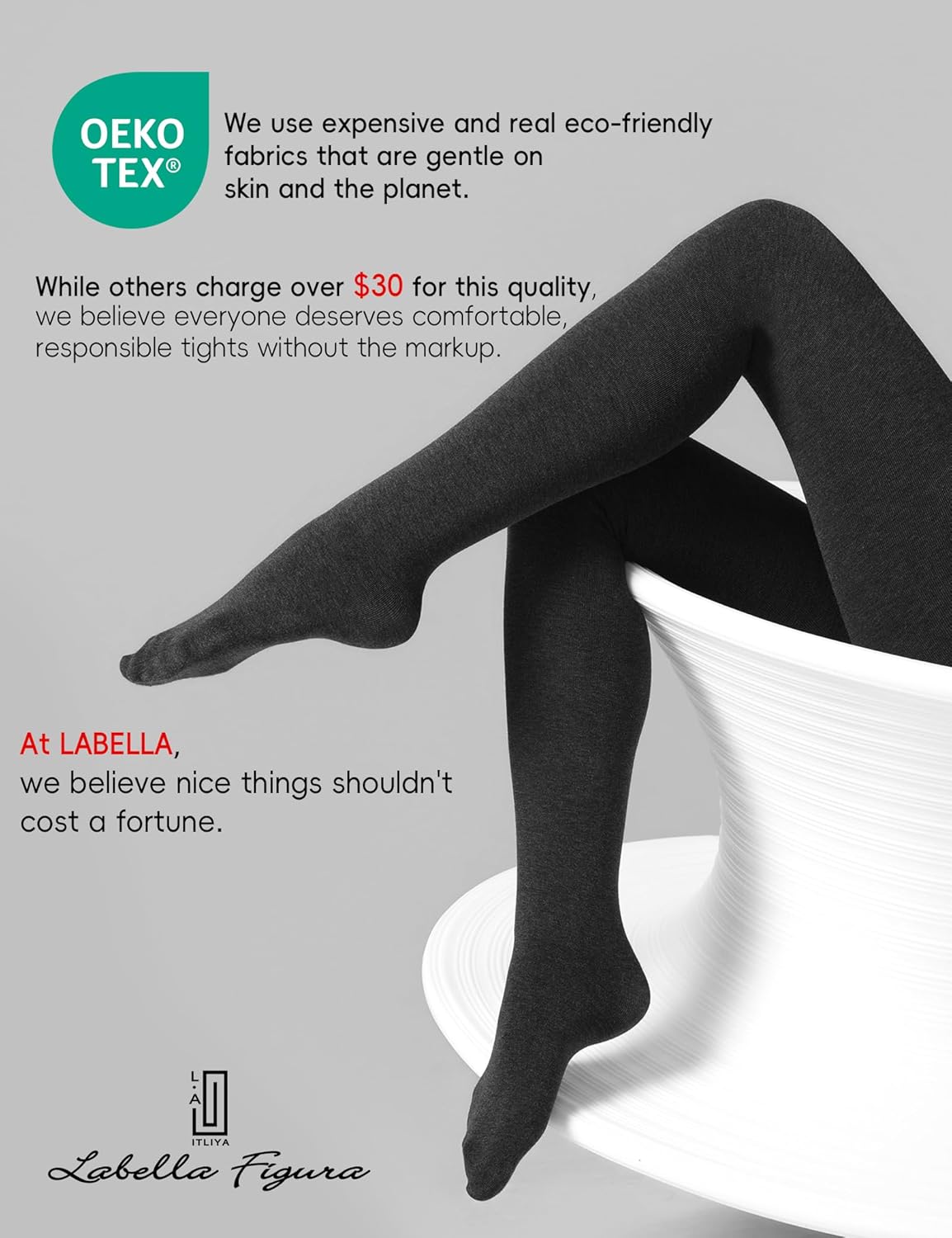 LABELLA 260D Warm Durable Sweater Tights For Winter, Cotton Fleece Lined Tights for Women - Image 5