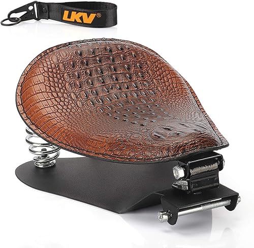 LKV Asiento de motocicleta de 12.2 pulgadas con kit de accesorios de montaje para base de asiento, asientos de bobber de Chooper personalizados,