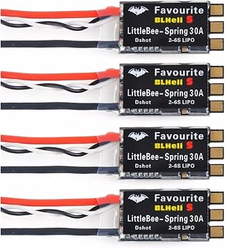 Compatible With LITTLEBEE BLHeli-s FVT Little Bee SPRING 20A / 30A Brushless ESC 2-6S Supports Mulitshot DSHOT Oneshot42 OneShot125 Multicopter (Color : 4PCS 30A)