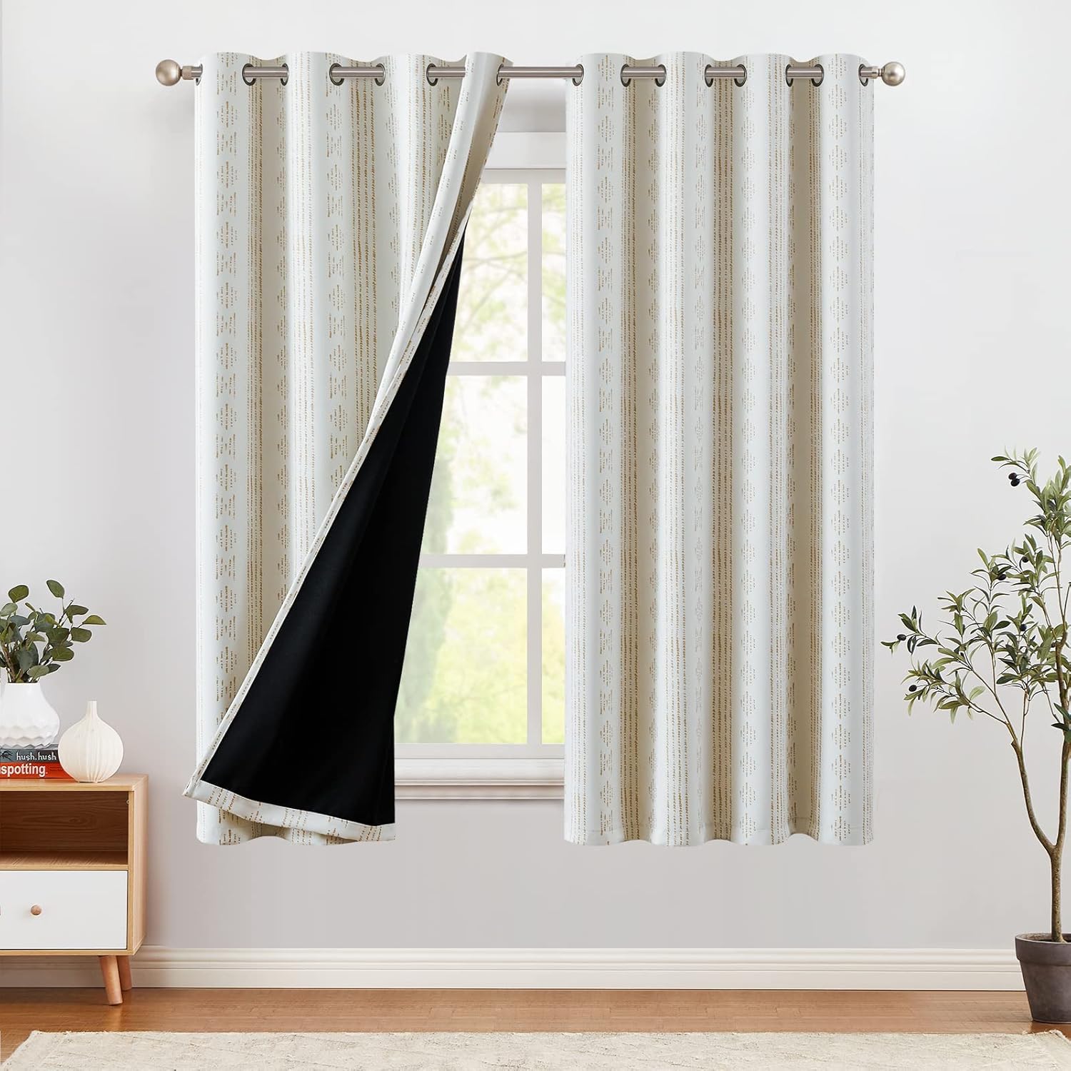 COLLACT 100 Boho Blackout Curtains for Bedroom 63 Inch
