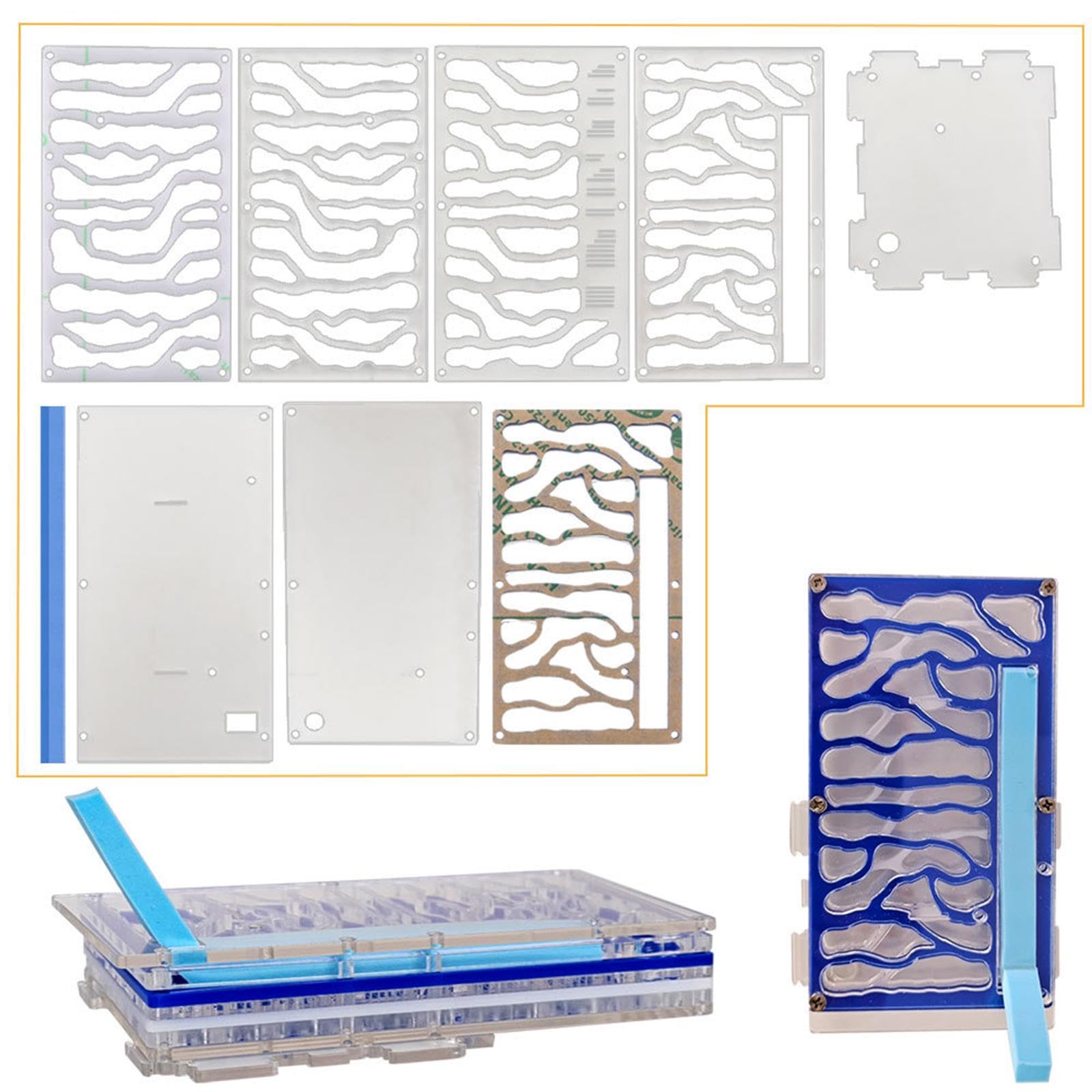 Nido de cría para Hormigas, Nido de Hormigas acrílico, Caja Transparente de Exhibición de Juguetes Educativos, Granja de Hormigas para Amantes, Regalo de Cumpleaños, Azul