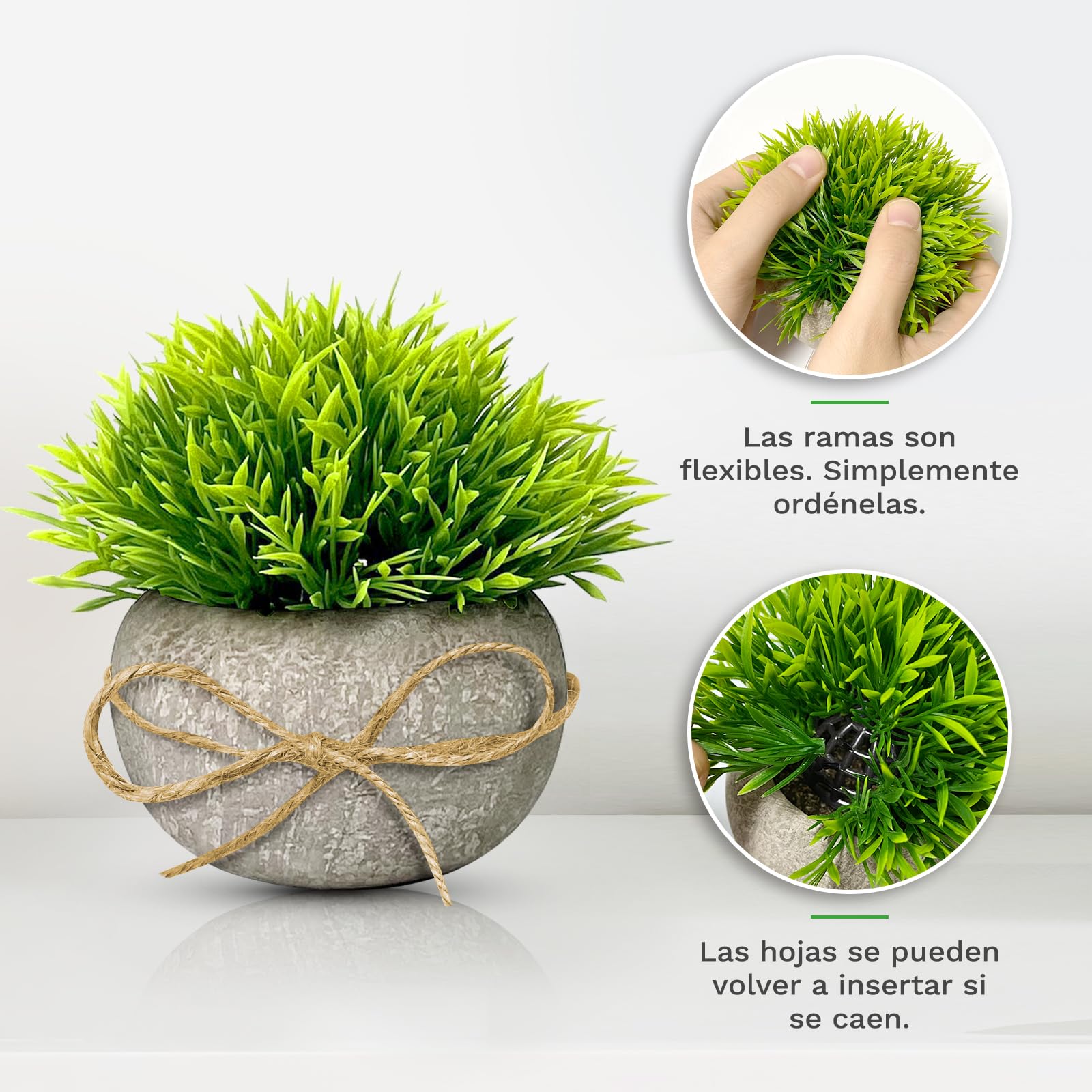 4 Plantes Artificielles TFCIOD Avec Pots - Décoration Intérieur Cuisine, Bureau - Entretien Zéro