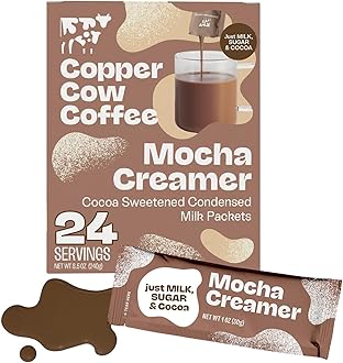 Sweetened Mocha Milk Creamer Singles (24 pack) | Vietnamese Inspired Coffee Creamer, All Natural Creamer Packets for Pour Overs & Lattes | No Refrigeration Needed, Travel Friendly