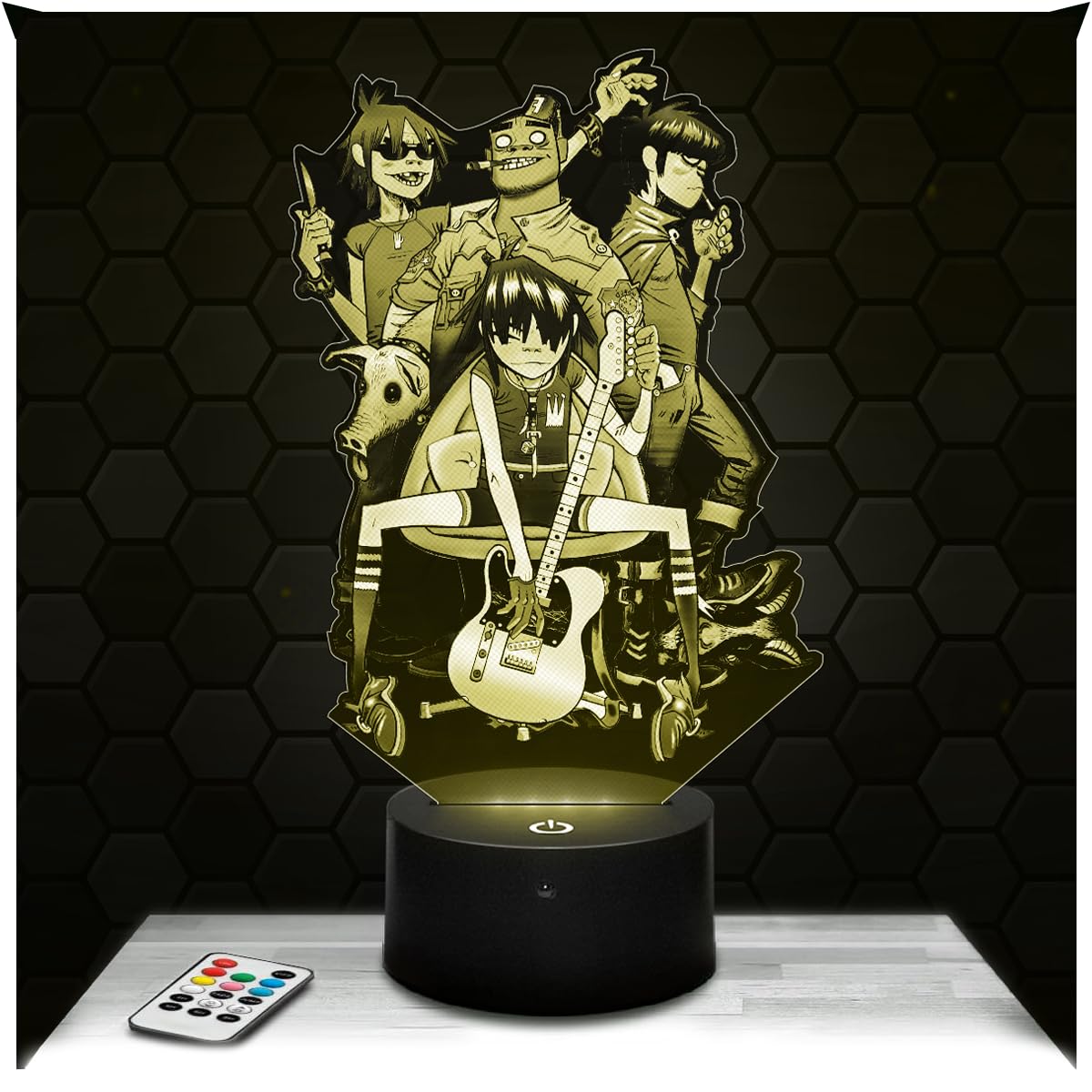 Lampephoto.fr 3D Groupe Gorill az, Veilleuse Groupe de Musique, Cadeau Homme Femme, Cadeau Musique, Lampe Chanteurs, Veilleuse LED Déco Chambre, Idee Noel Homme Femme Original