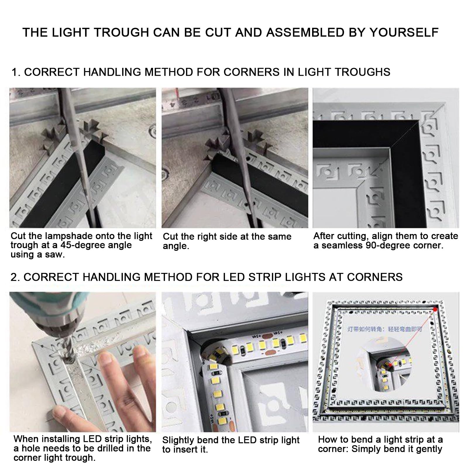 Aluminium Einbau Sockelleisten-LED-Profil Für Gipskarton Trockenbau WIGING | Sockelleiste mit LED-Profil für Gipskarton, Trockenbau Sockelleiste für abgehängte Decken Kantenprofil(15x9mm)