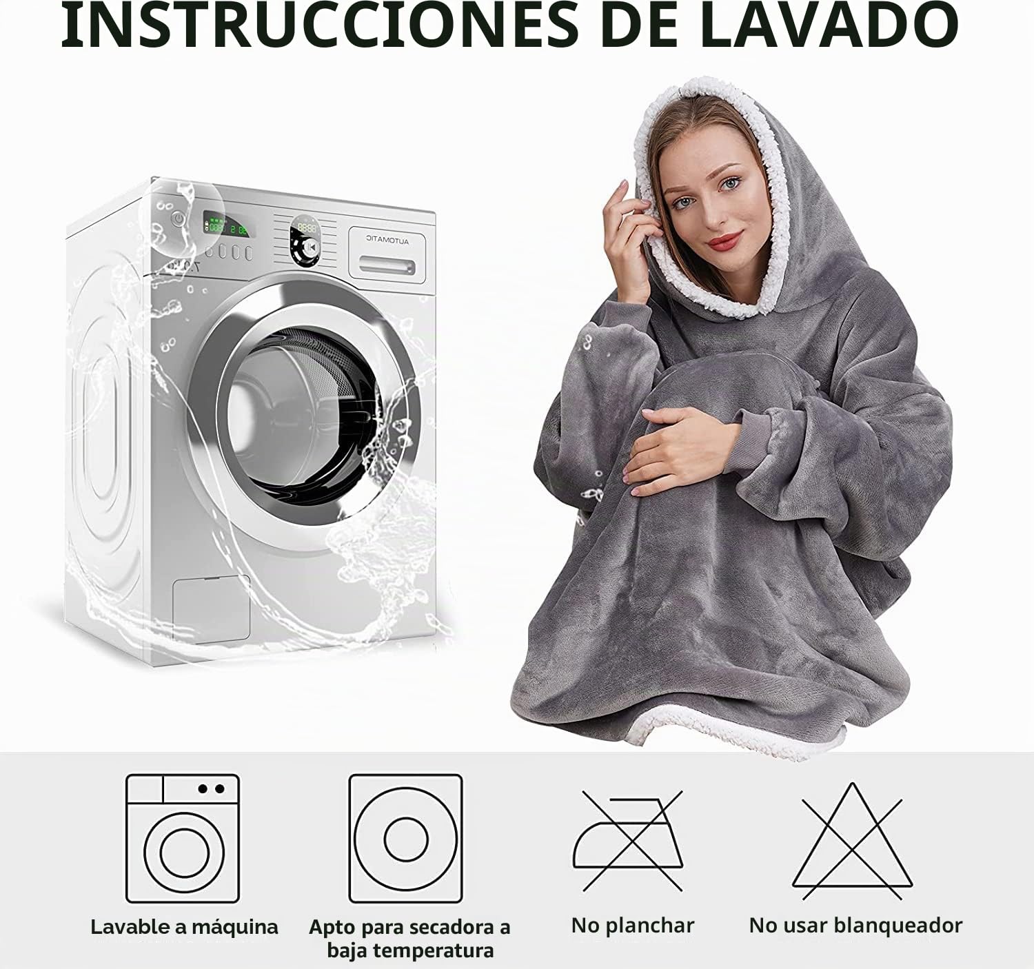 CASKIE Manta de Sudadera con Capucha de Invierno XXXL para Mujer y Hombre, Batamanta Sudadera Manta con Capucha, Blanket Hoodie de Tejido Felpa Suave con Bolsillo Frontal, Manta Bata Gigante