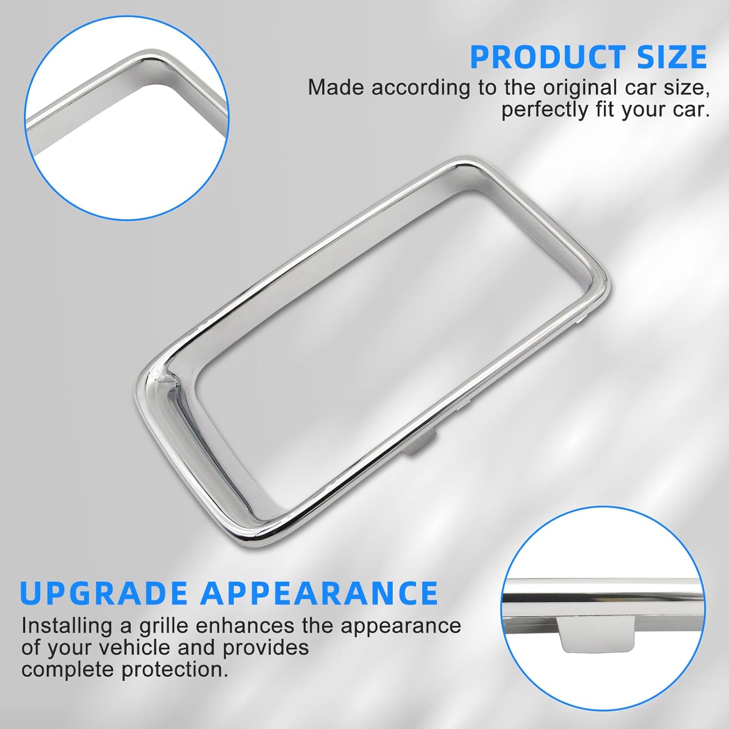 JINCHEN Front Grill Mesh Inserts Compatible with Jeep Grand Cherokee 2014 2015 2016 Clip-on Grille Cover Trim Accessories (Ring Grill-Chrome)