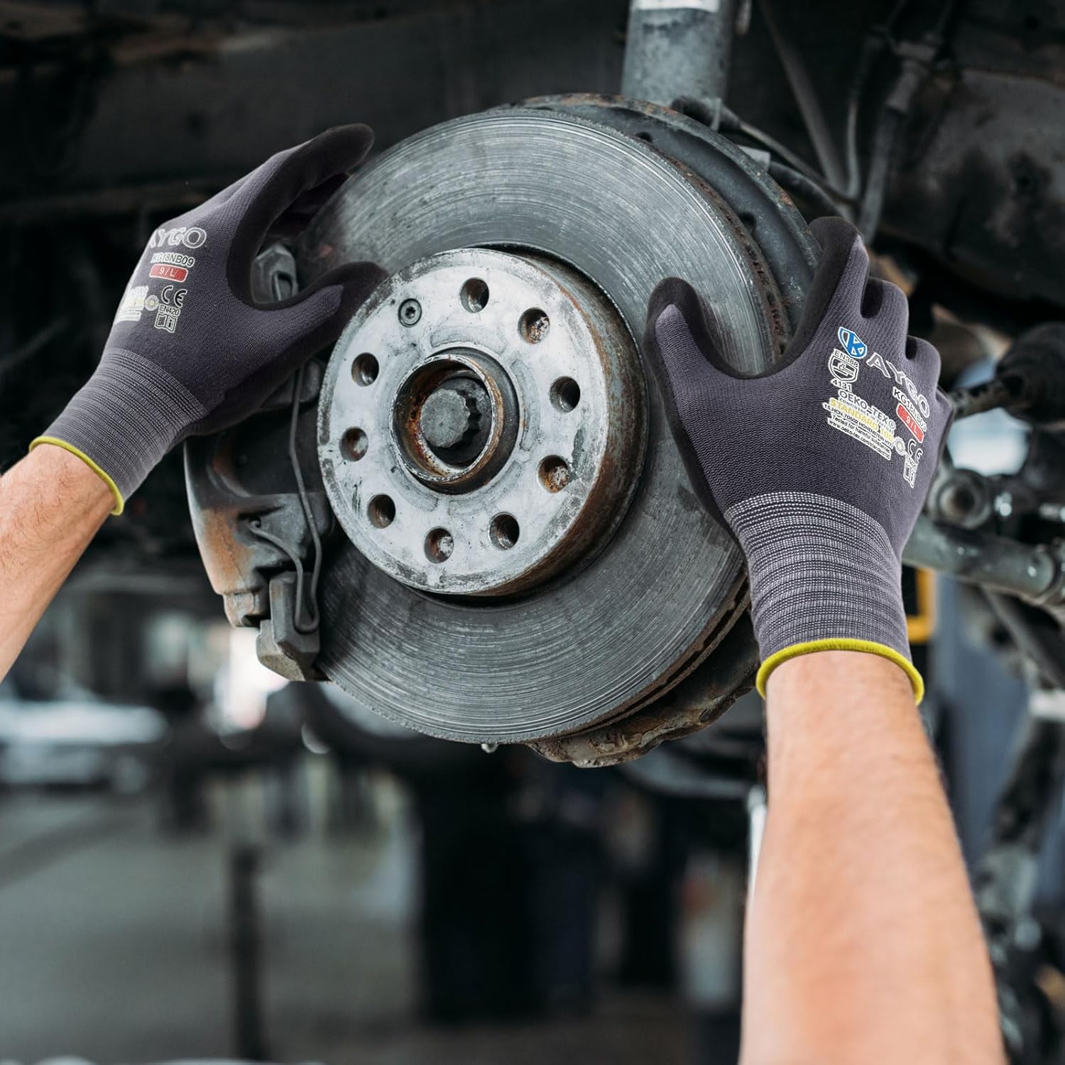 KAYGO Safety Work Gloves MicroFoam Nitrile Coated, 12 Pairs KG18NB,Seamless Knit Nylon Glove for Men and Women, Ideal for Automotive,Warehouse,Construction (Medium, Gray) - Image 5