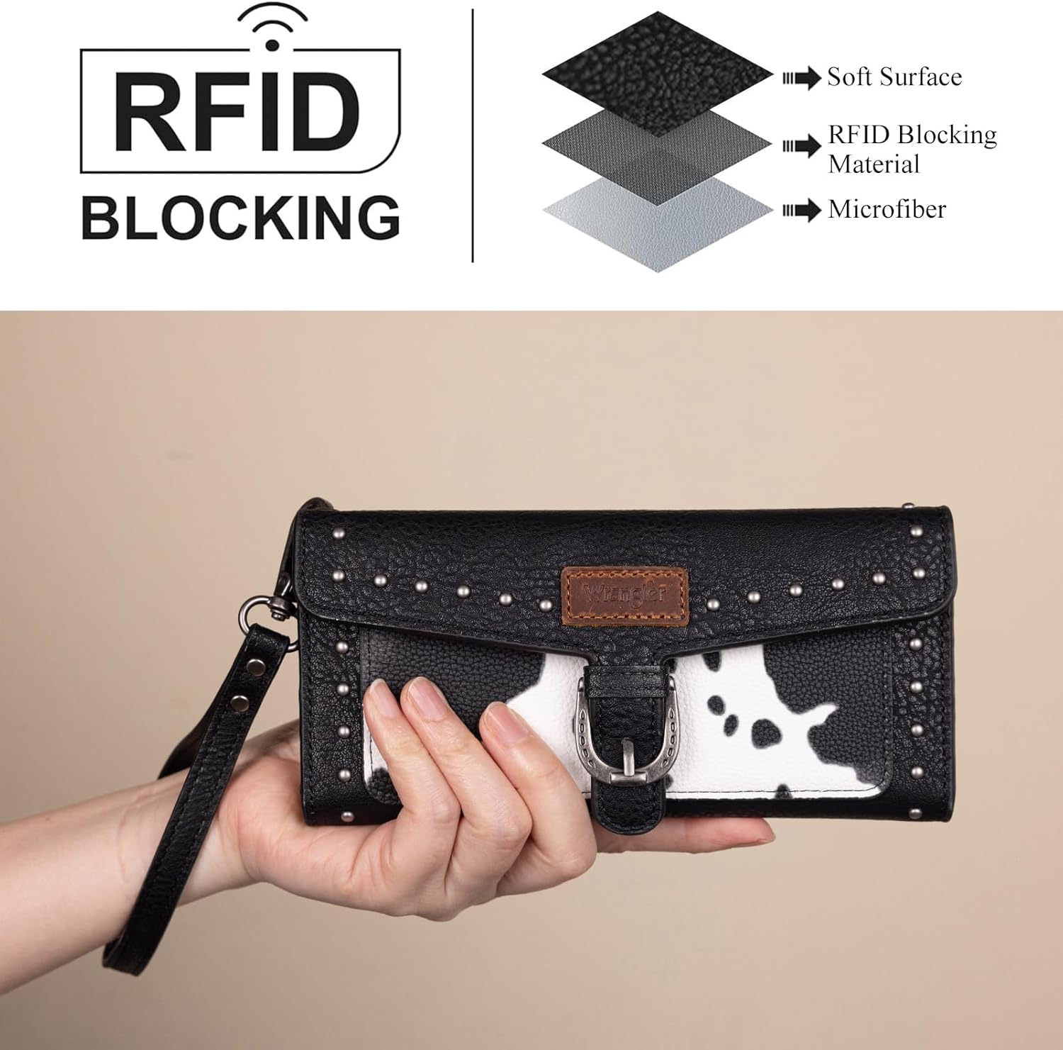 Montana West X Wrangler Womens Wallet Western Wristlet for Women Large Rfid Wallet with Detachable Credit Card Holder - Image 4