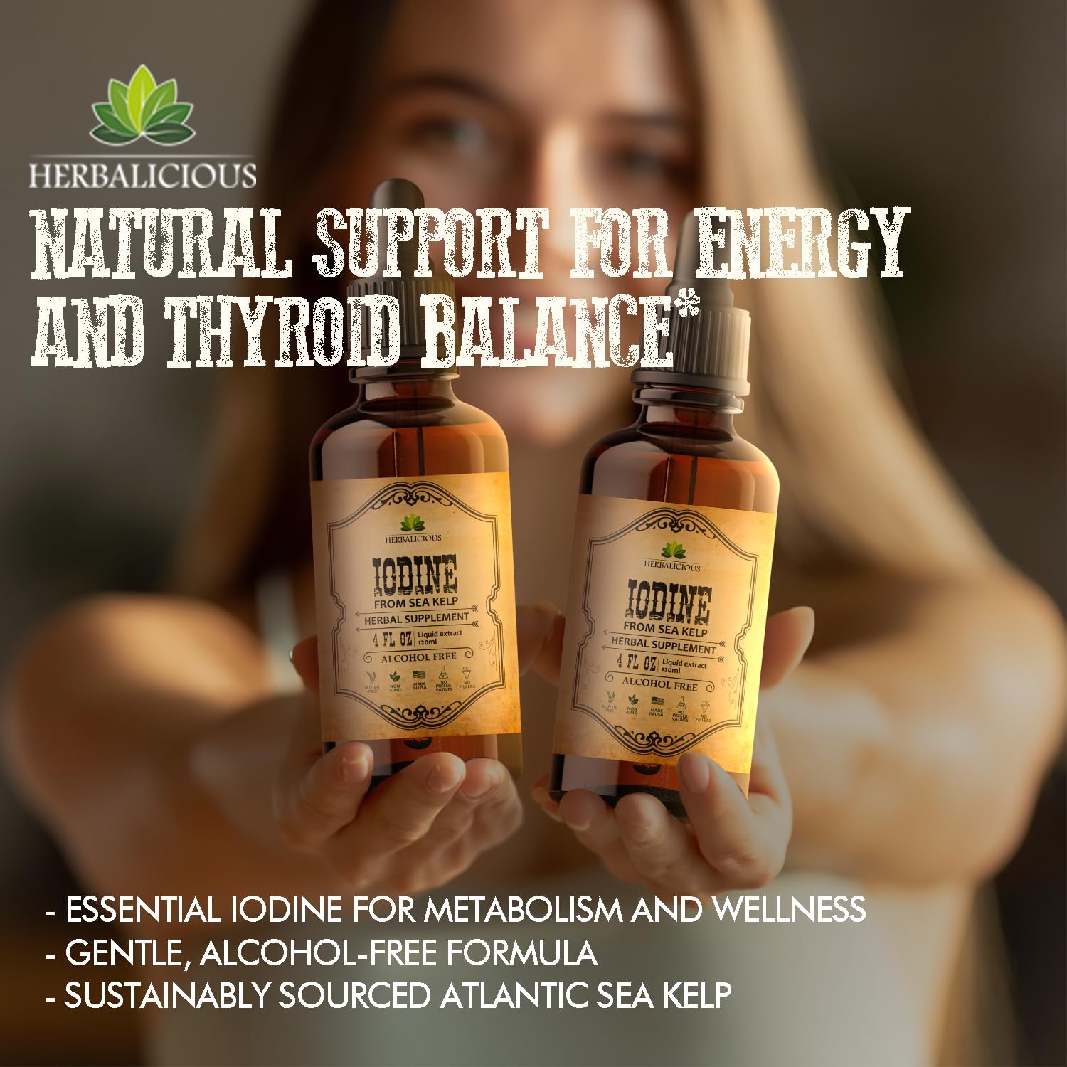 Iodine Drops – Natural Iodine Liquid from Sea Kelp – Thyroid Supplement for Energy, Digestion & Immune Support – Organic Non-GMO Formula – 4 fl oz - Image 5