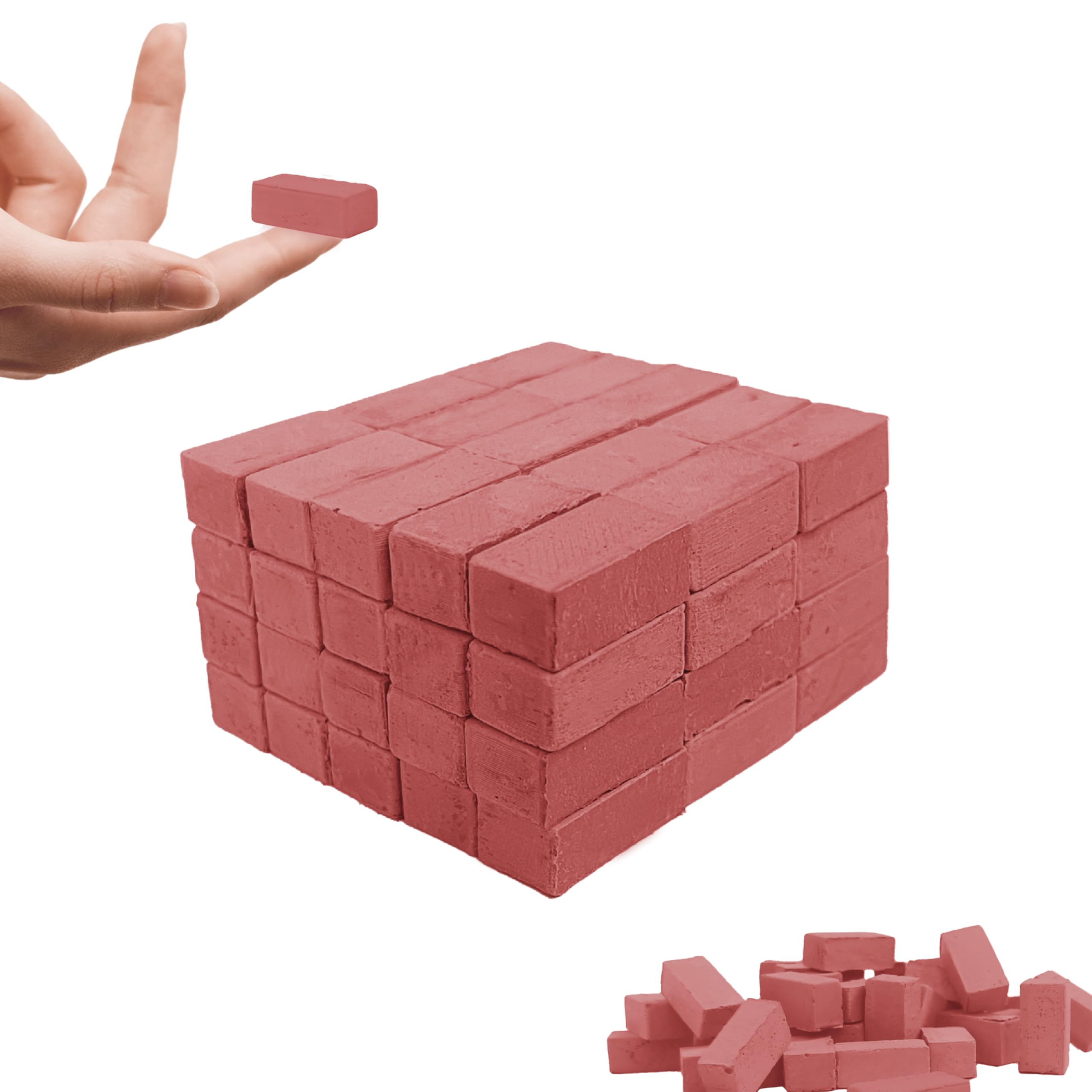 Little Sparrow 100 Miniature Bricks – Mini Bricks, Realistic Mini Cement Bricks for Dollhouses, Model Making, Crafts & DIY Projects | Brick Red-image-16