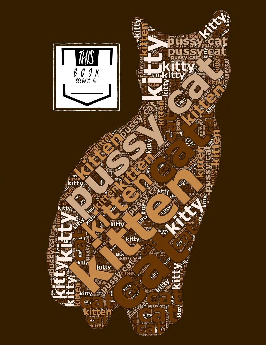 Sheet Music Notebook: Cat Tan Word Art - Blank Sheet Music, Large Notebook