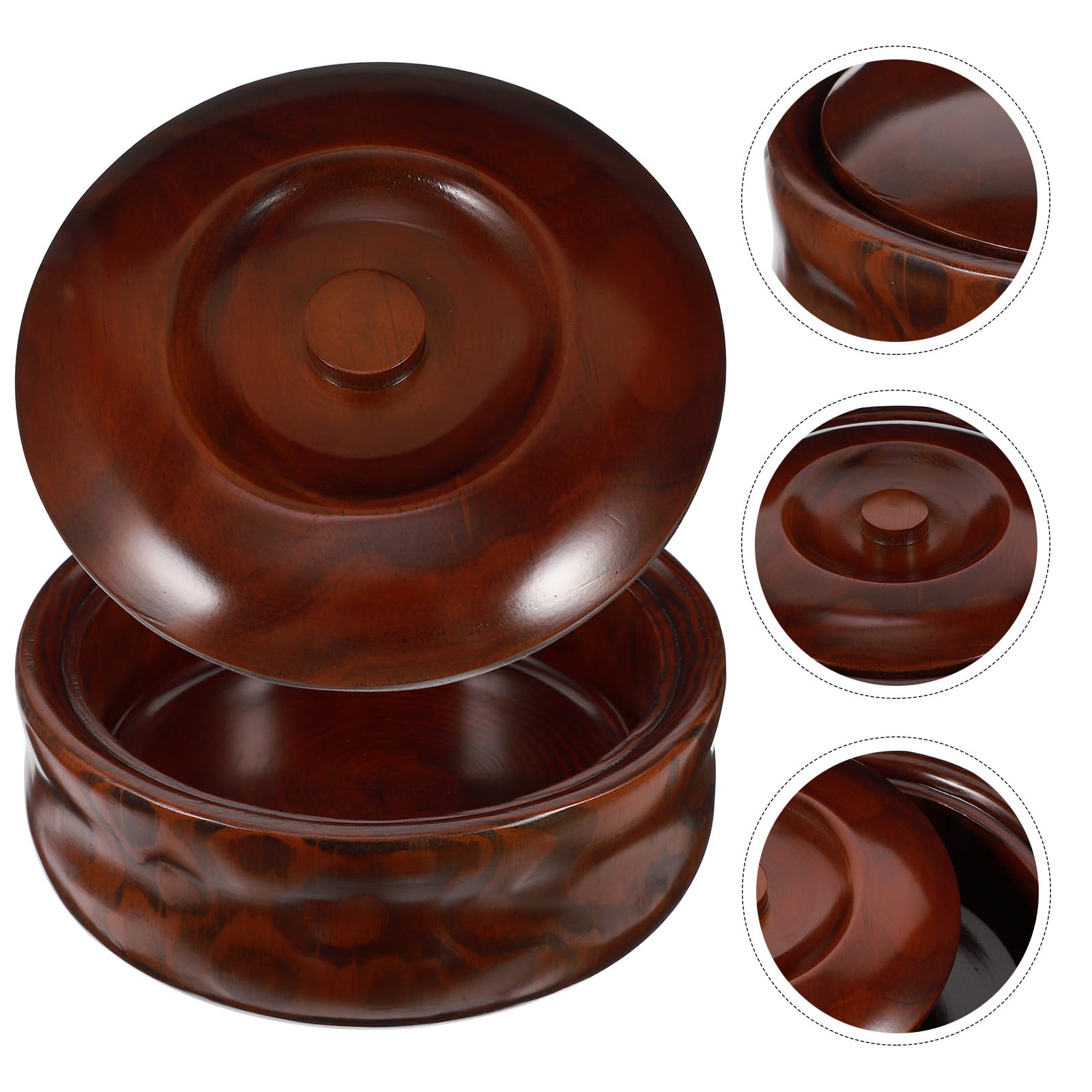 Bol de Madera con Tapa para Snacks y Frutas, Cuenco Resistente para Cocina y Aperitivos, Diseño Práctico y Elegante para Uso Diario