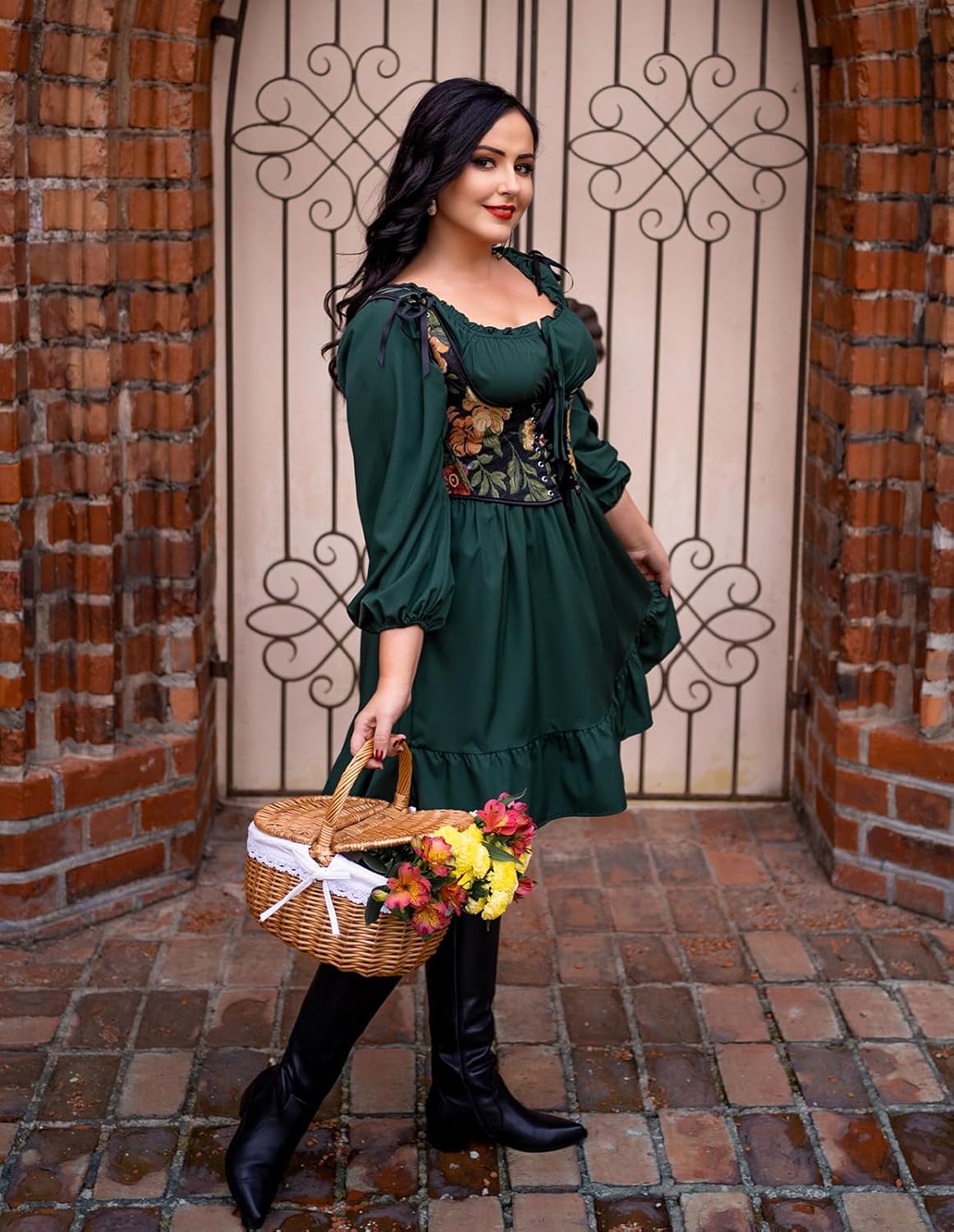 Scarlet Darkness Women's Underbust Corset Top Renaissance Medieval Lace-up Boned Fairycore Pirate Corsets - Image 4