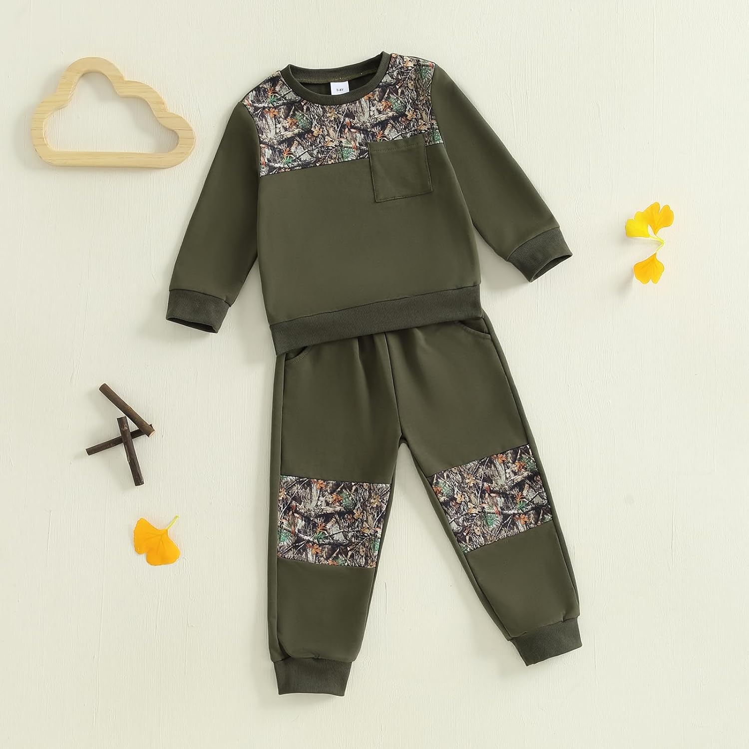 Toddler Boy Fall Winter Clothes Hunting Outfit Camouflage Long Sleeve Sweatshirt Pullover Jogger Pant Set - Image 6