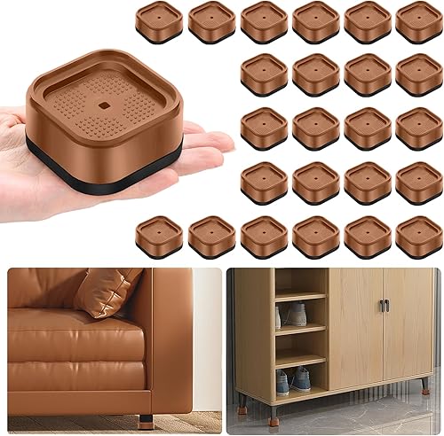 Vista 33 de shouwuhho Paquete de 16 Elevadores de Muebles Ajustables Elevadores de Cama de Servicio Pesado Elevan Altura 1", Elevadores de Cama Cuadrados Negro