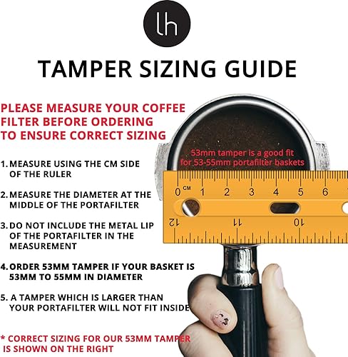 Miniatura 2 de LuxHaus Manipulador de café espresso de 2.087 in - Dominador de café barista prémium con base de acero inoxidable 100% plana