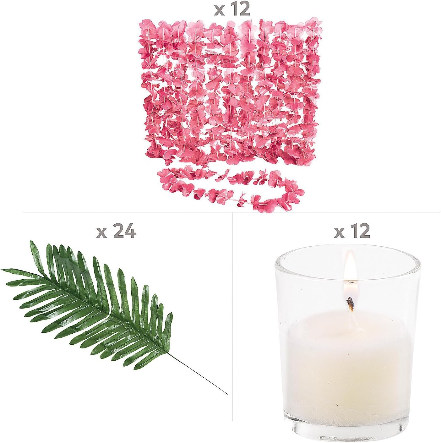 Fun Express Elevated Luau Table Decorating Kit - 48 Pc