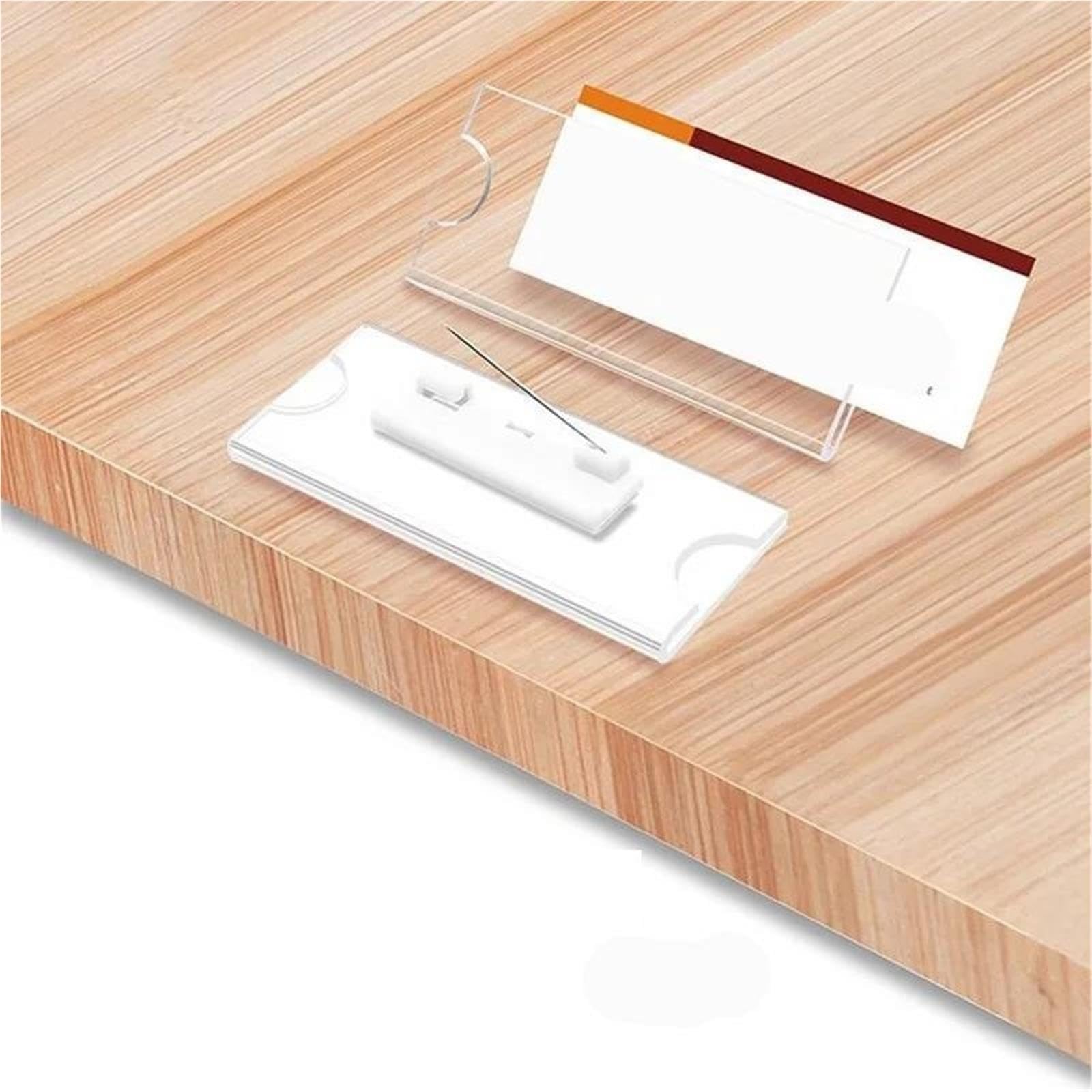 Badges Avec Clip et épingle Porte-Badge en acrylique avec Clip, 20 pièces, porte-badge d'identification, travail(60x20mm Magnetic)