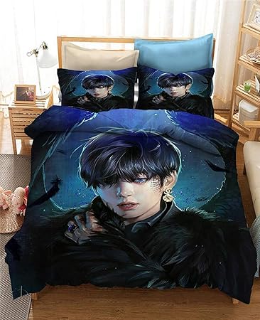 Amazon Kpop Btsベッド寝具セットシングル ダブル布団カバー子供ガールズボーイズアニメアニメ漫画キャラクターテーマテーマテーマテーマのキルトセット3個 Color D Size 135 0cm 寝具カバーセット オンライン通販