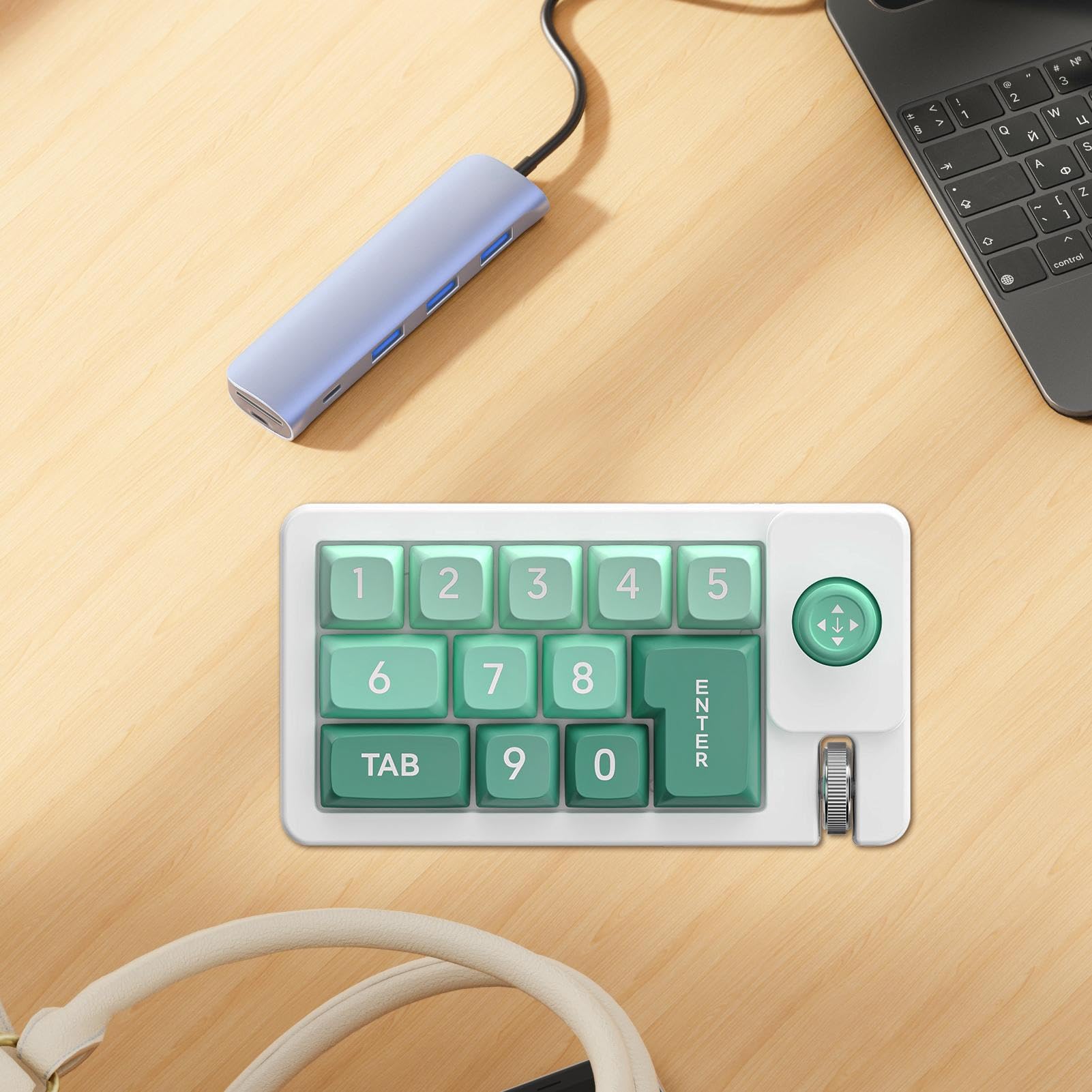 Clavier Programmable - Clavier Mécanique | Pavé Numérique À Une Main avec Joystick Interchangeable À Chaud pour Dactylographie Production Musicale Trading Configuration Et Jeu PC