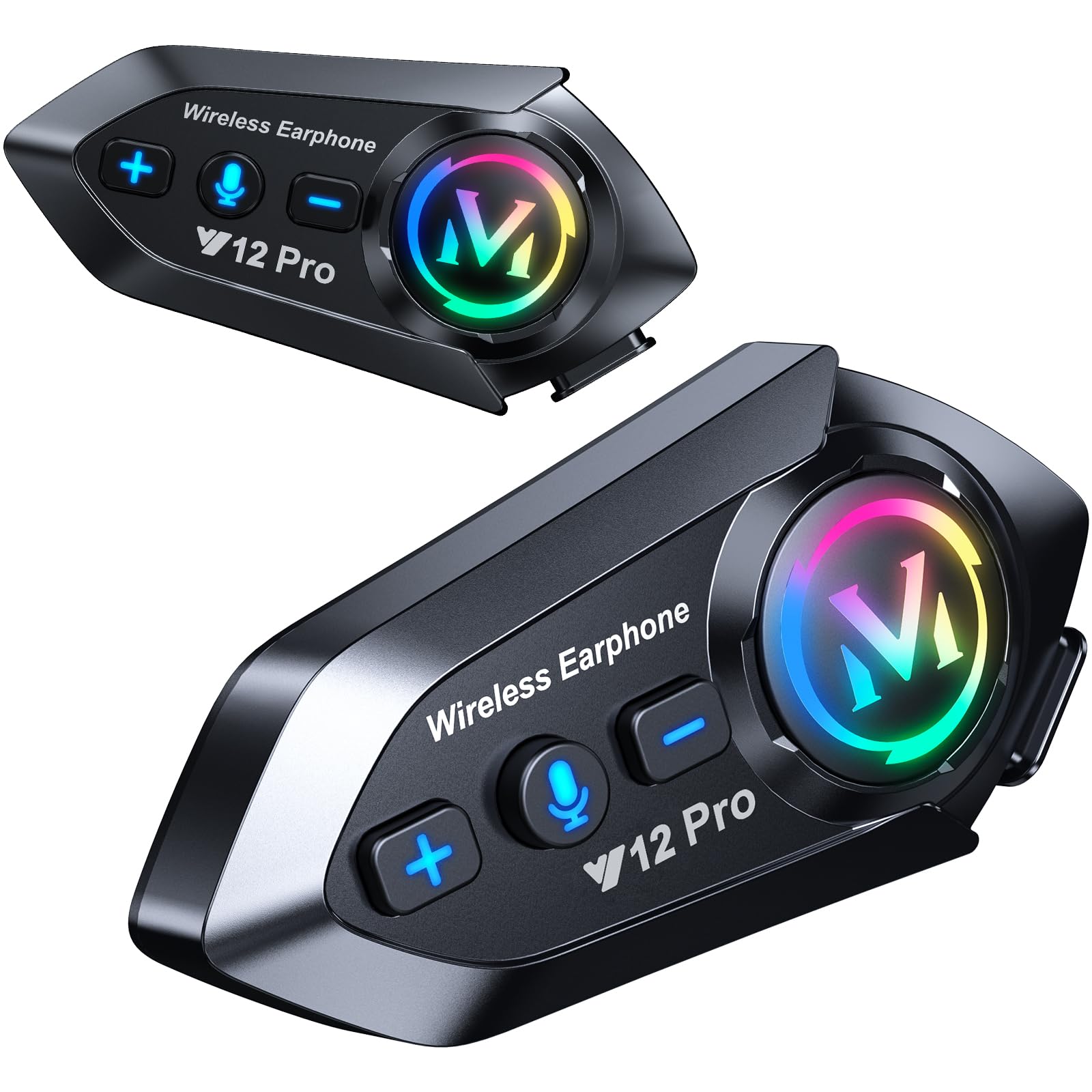 2 x Motorcycle Intercom Kit Bluetooth 5.4 Dual Chip Audio-Multitasking Motorcycle Communication Systems, 500 m Communication System Between 2 Bikers IP56 Waterproof Compatible with All Helmets-image-33