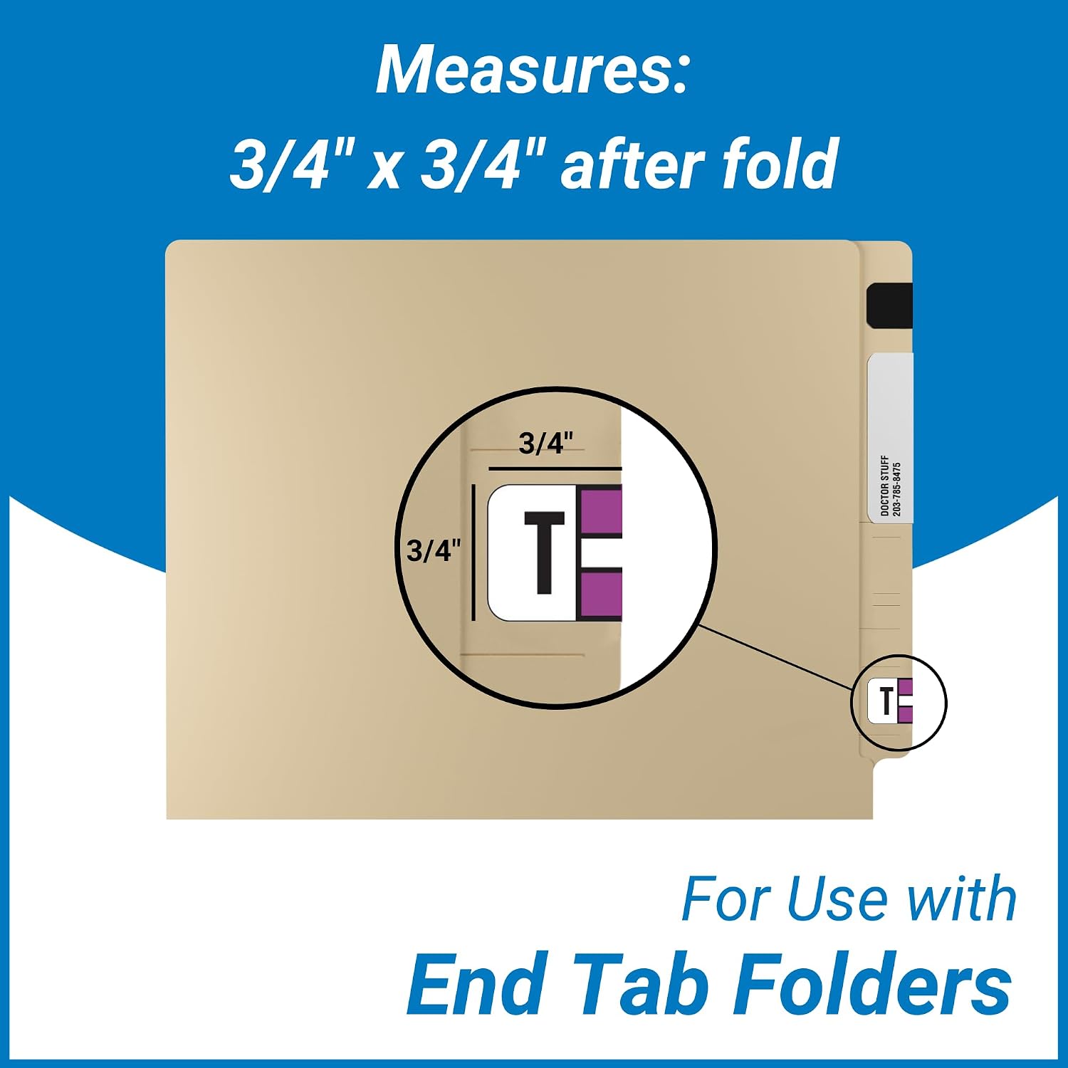 Doctor Stuff - File Folder Labels, Alphabet Letter T, Jeter 2900 - JSAM Series Compatible Alpha Stickers, Purple, 3/4" x 1-1/2", 500/Roll