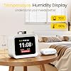 Reloj despertador AIRIVO, pantalla LCD colorida con 8 temas visuales, 4 alarmas digitales con 30 sonidos blancos para dormitorios, despertador de 112dB con aviso cada hora para personas con sueño pesado, regalo para niños y adolescentes 7