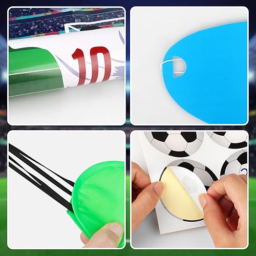 Miniatura 6 de Pin The Soccer on The Goal - Juegos de fiesta para niños, juegos de fútbol y cumpleaños para niños, suministros de fiesta de cumpleaños, póster