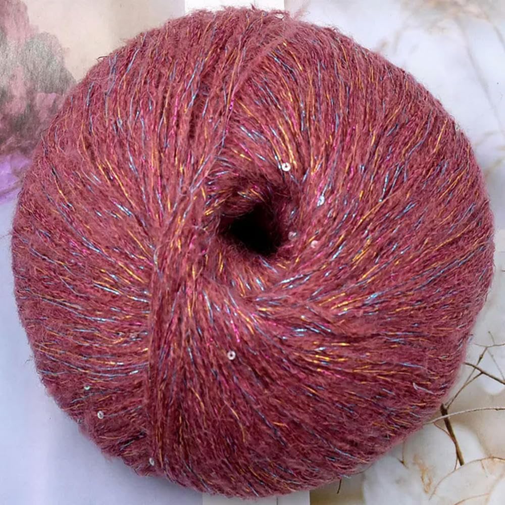 Hand Knitting Hilo， 10 Uds. De Hilo de Tejer Mohair de 500g, Hilo de Ganchillo Esponjoso de Punto a la Moda, Hilo de Lana de Encaje Suave, suéter, Chal, Cuentas, Hilos Mohair(19)