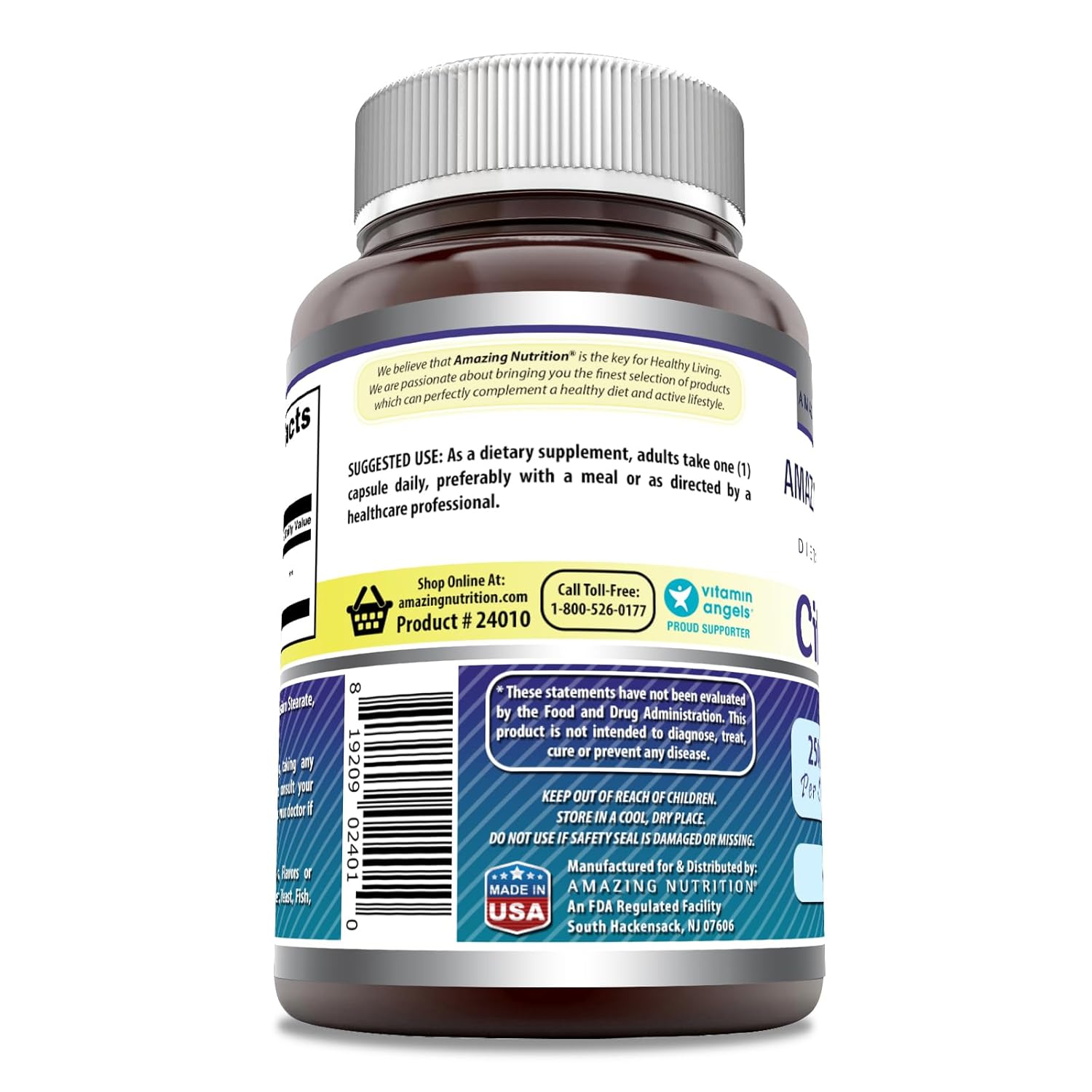 Amazing Formulas Citicoline 250 mg | Suplemento em Cápsulas | Não-OGM | Sem Glúten | Fabricado nos EUA (120 Contagem) - Imagem 6
