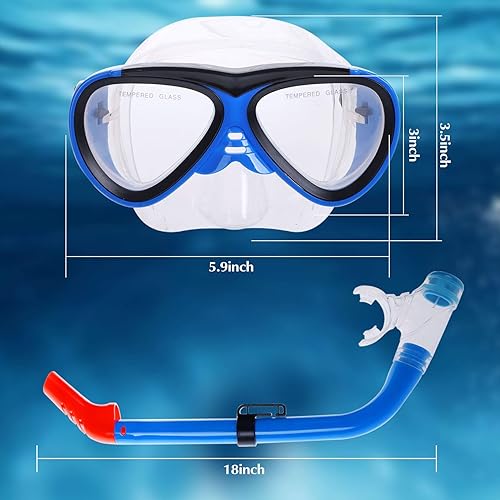 Miniatura 5 de GreenLF Kids Snorkel Set, Anti-Fog Snorkeling Mask with Nose Covers for Youth Junior Child, Boys & Girls Age 5-12, Semi-Dry Diving Scuba Swimming