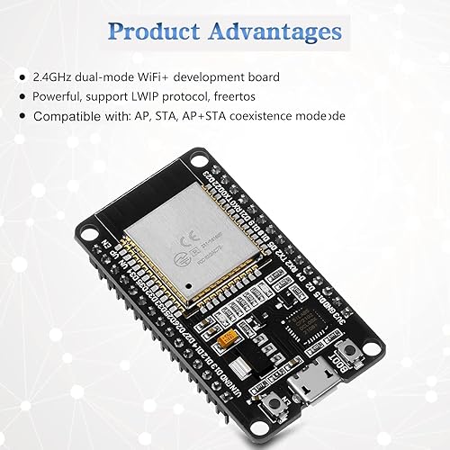 Miniatura 5 de 3 piezas placa de desarrollo 2.4GHz WiFi Dual Cores Microcontrolador integrado con antena RF filtros compatibles con Arduino IDE(32)