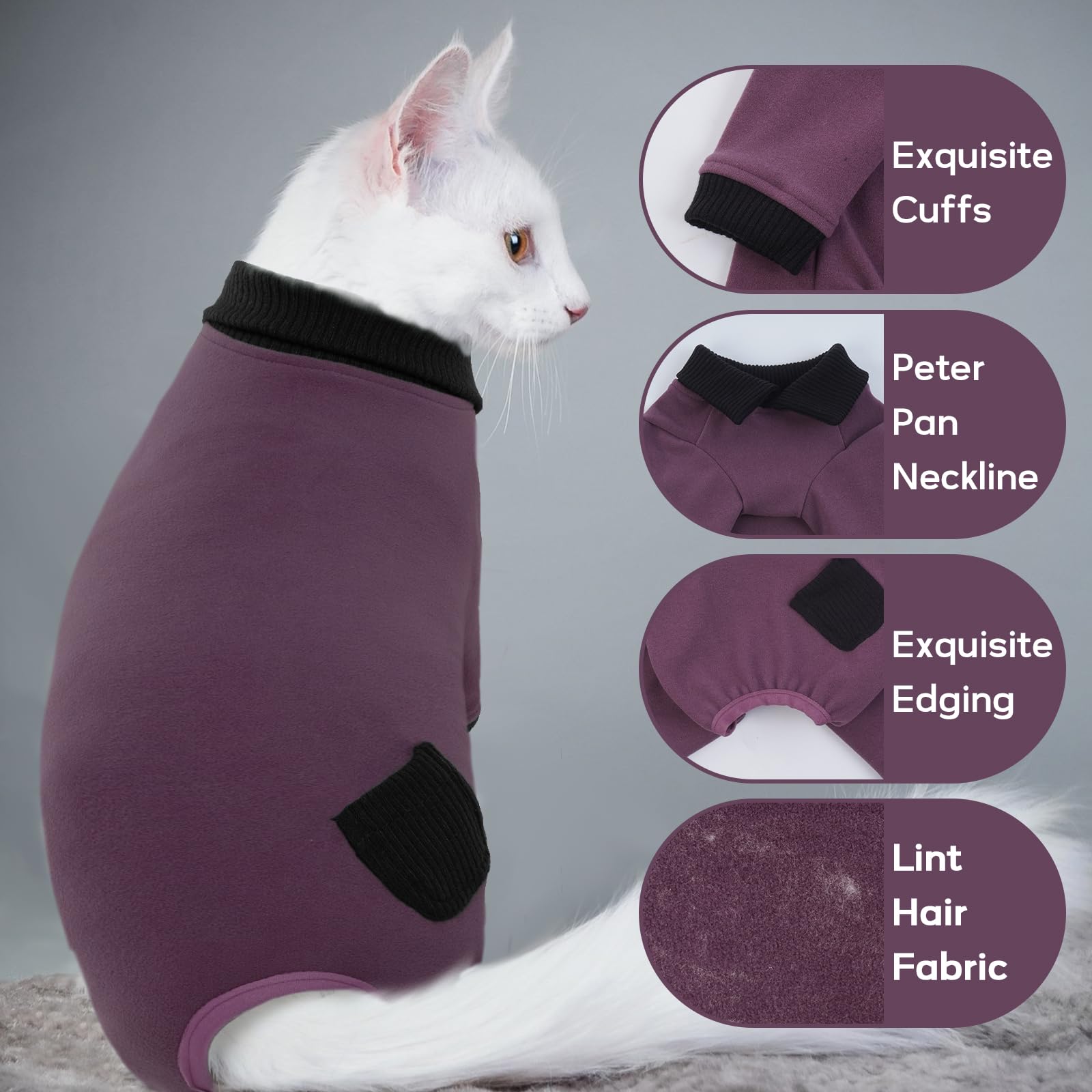 Cat Recovery Suit Sticky Cat Clothes Stretchy, Sphynx Hairless