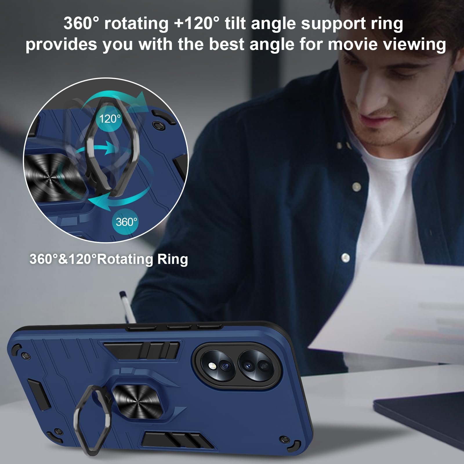 SNCLET Cover per Honor 70 5G,Armor Custodia con