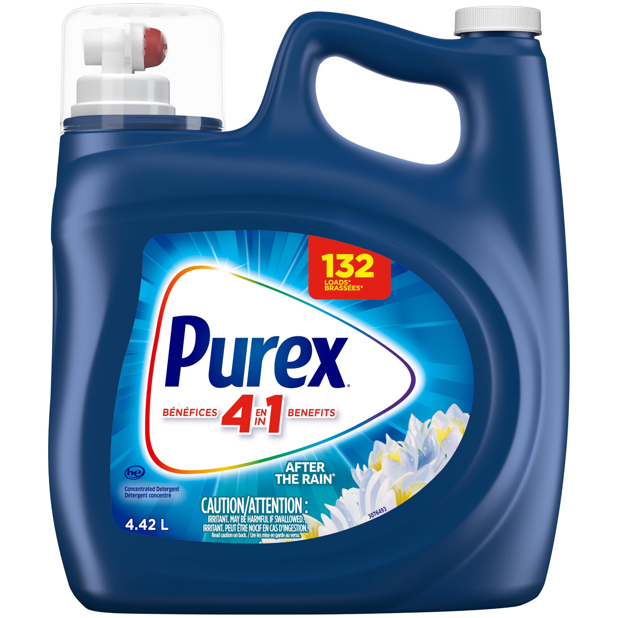 Purex After the Rain, Concentrated Liquid Laundry Detergent with 4in1 benefits, Tough on Stains, Brightens and Whitens Clothes, 4.42L, 132 Wash Loads, HE Compatible - 1