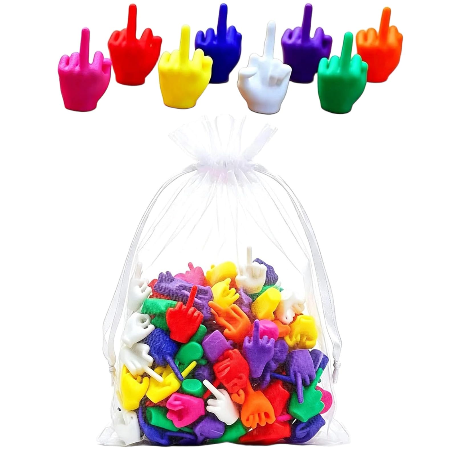 Mini Middle Fingers 50 Pack Novelty Gag Funny Set Christmas Party Decor