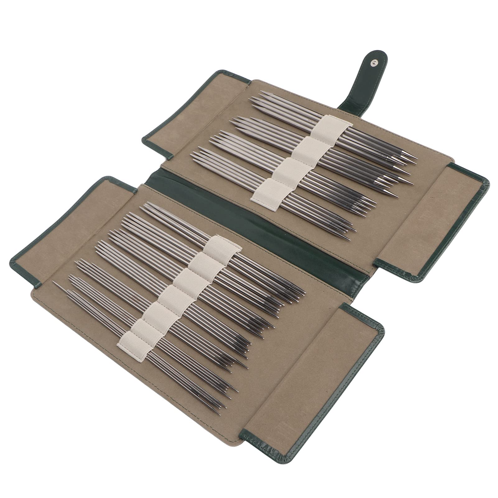 Kit outils aiguille de pull : 55 aiguilles droites double pointe en acier pour tricot