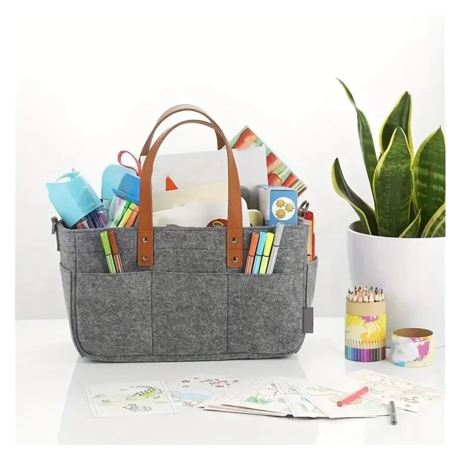 Filz-Wickeltasche, Aufbewahrungstasche, tragbar, Trolley, Handtasche, for Aufhängen, Aufbewahrungskorb, Mama-Tasche, 1 Stück Für Outdoor Trips, Picknick