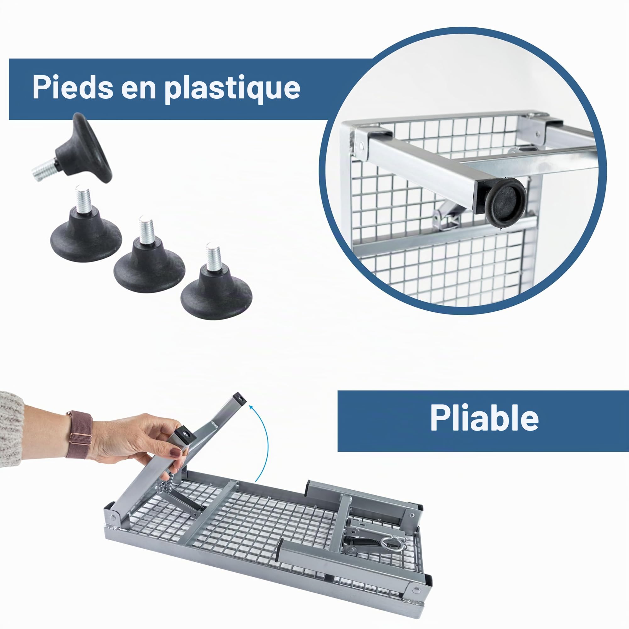 Marchepied Pliable Caravane 50x26x26cm Acier revêtu Charge maximale 150kg