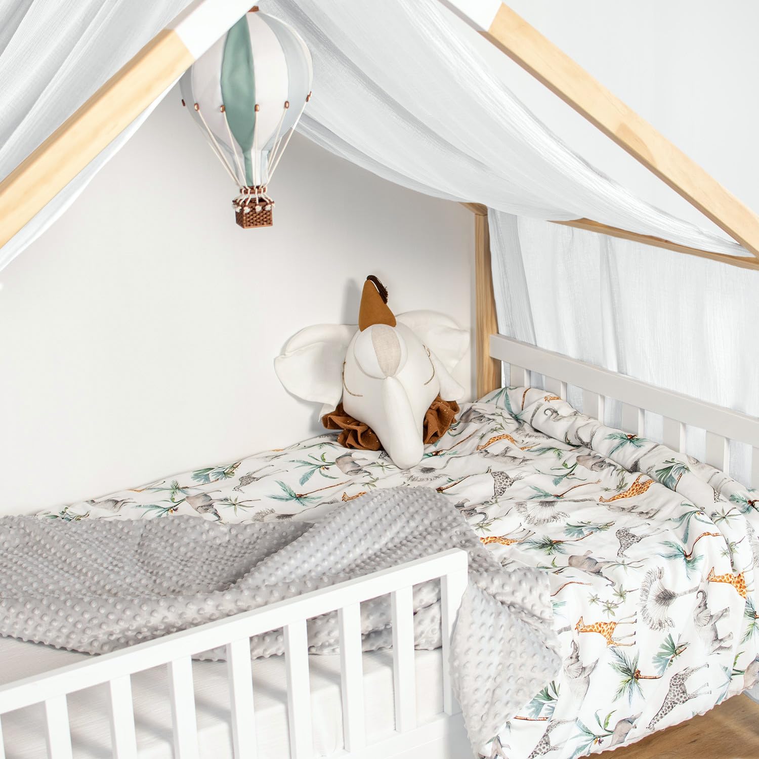 Sevira Kids Set Cielo Per Letto A Capanna DUO In Garza Di Cotone - Made In France, 4 Lunghezze, Certificato Oeko-Tex - 3