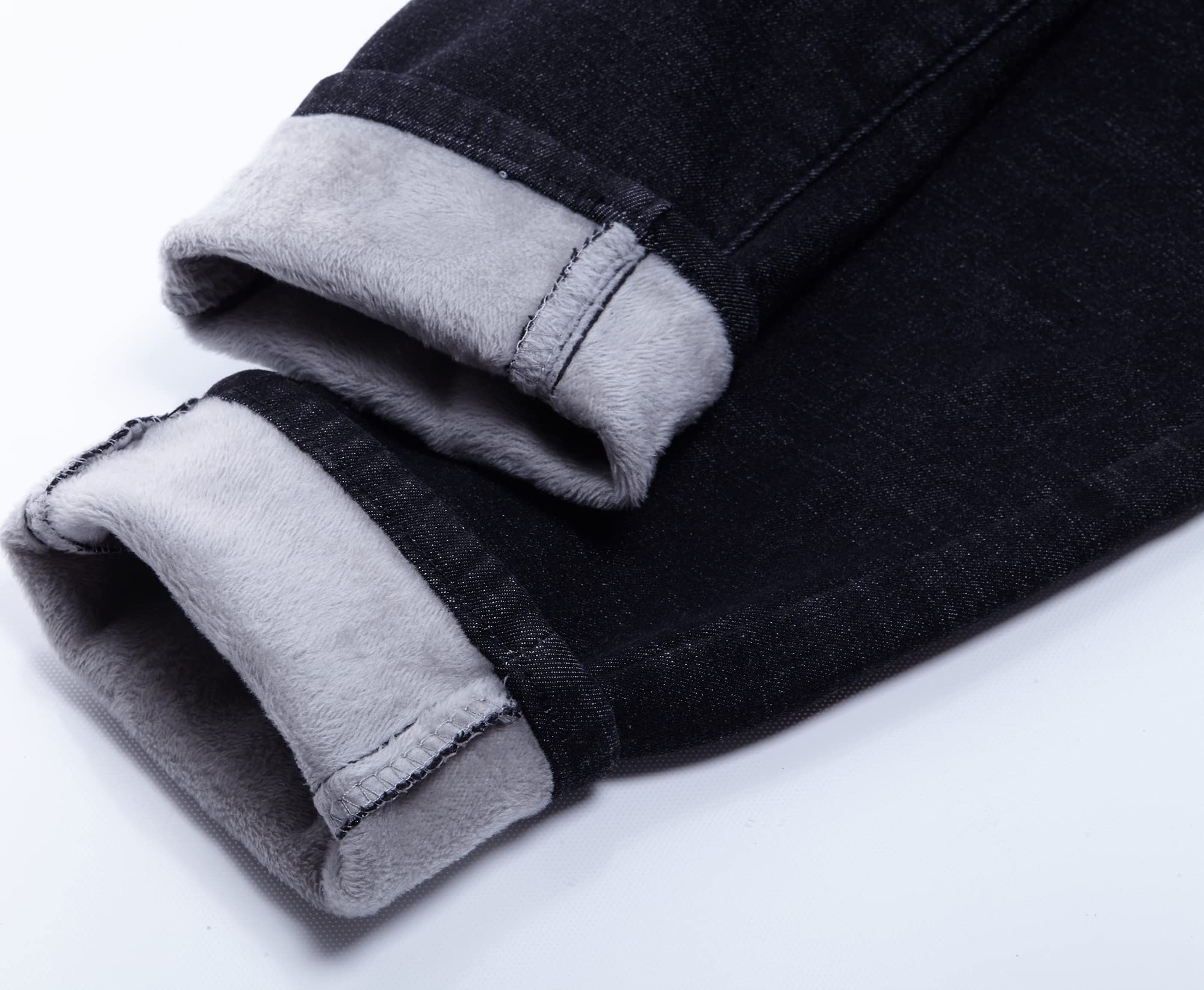 Fakanhui Jeans da donna foderati in pile, invernali, foderati in flanella, jeans termici