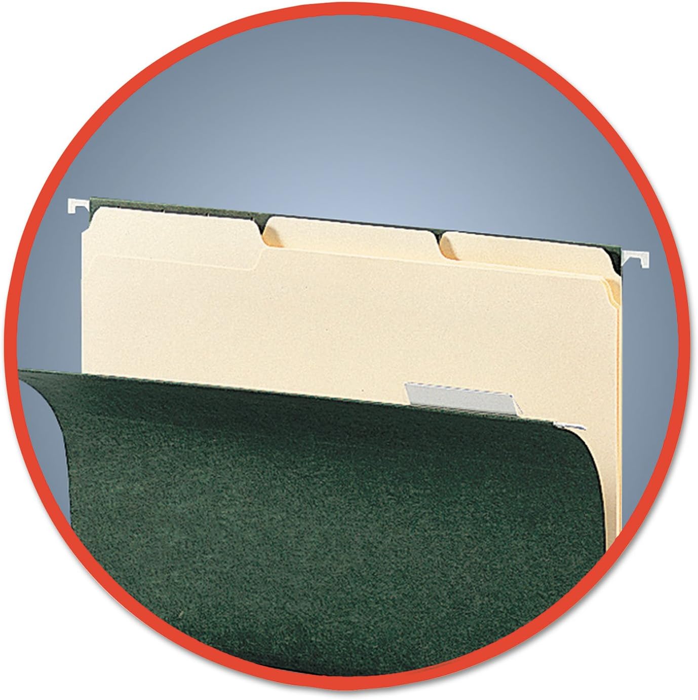 Smead 10230 Interior File Folders 1/3 Cut Top Tab Letter Manila 100/Box