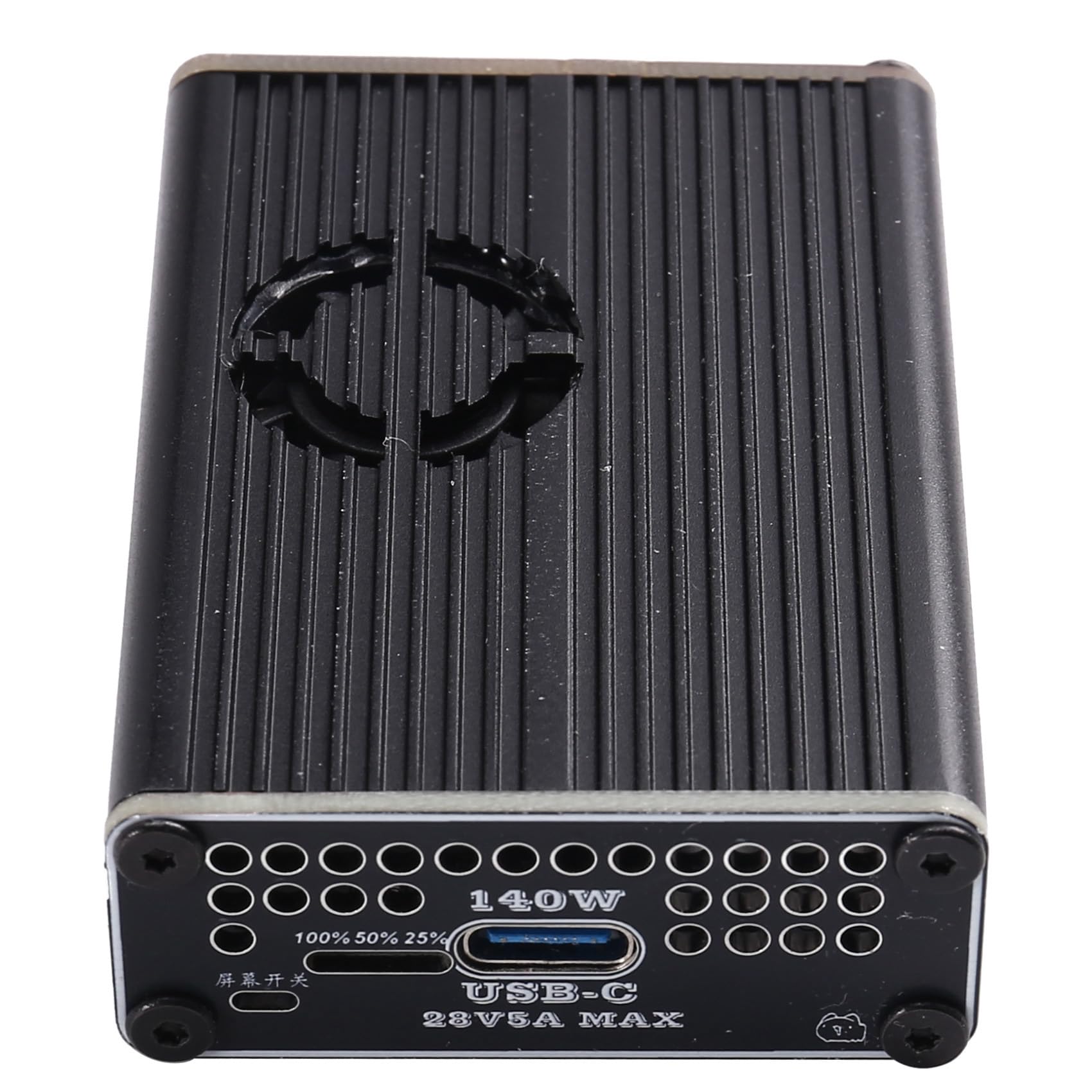 PD3.1 - Caricatore rapido bidirezionale da 140 W, tipo C, USB 2S, con ventola per batterie LiFePO4/agli ioni di litio, PD3.1/QC4+, nero
