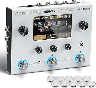 Guitar Multi Effects Processor Multi Effects Pedal Touch Screen Guitar Bass Amp Modeling IR Cabinets Simulation Multi FX Processor (Include 10 PCS Additional Footswitch Toppers)