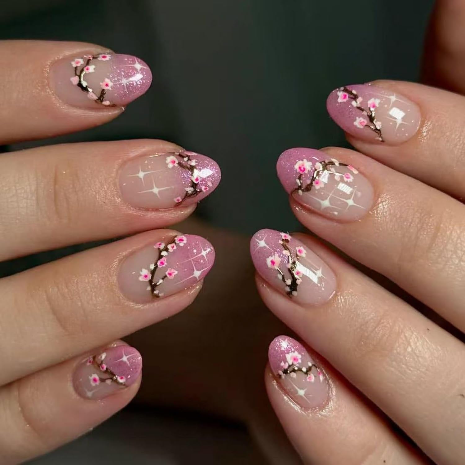 24Pcs Short Press on Nails Square Fake Nails Glossy Full Cover False Nails with Rainbow Colors Design Cute Spring Summer Glue on Nails Shiny Colorful Stick on Nails for Women Nail Art Decorations