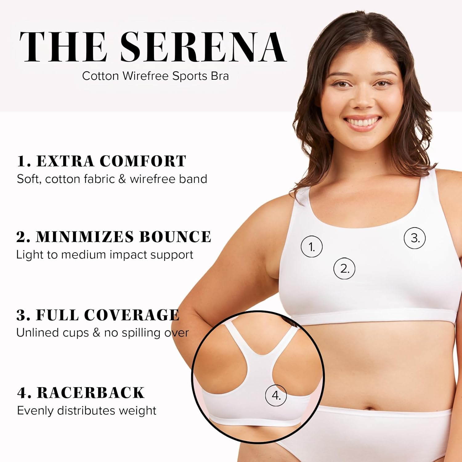 LEADING LADY Apparel Women's Plus-Size Light Impact Sports Bra